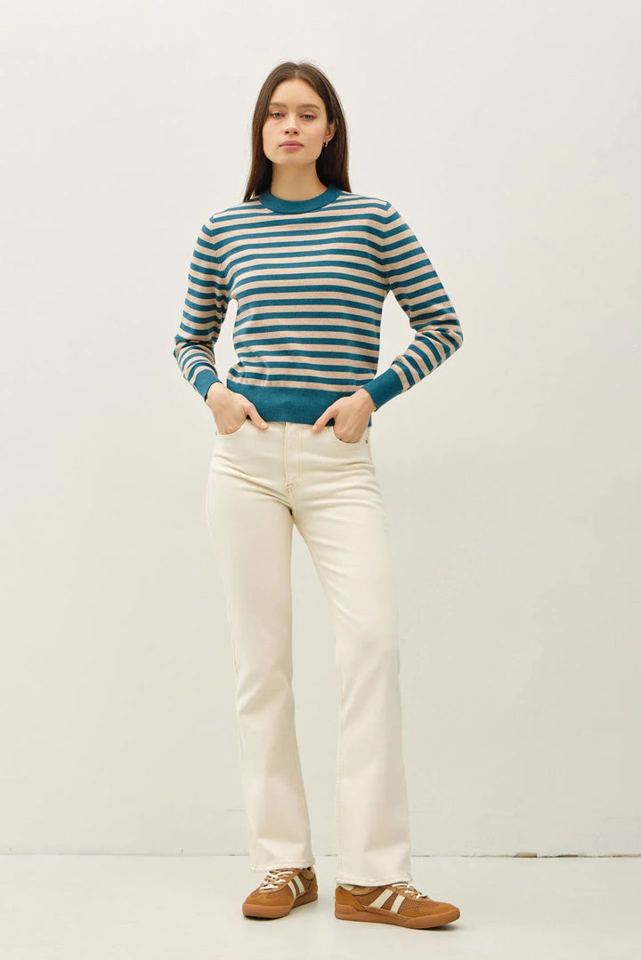 CLASSIC STRIPE CROPPED SWEATER