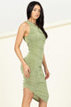 Women's Dresses - Slinky One Shoulder Ruched Asymmetric Hem Dress -  - Cultured Cloths Apparel
