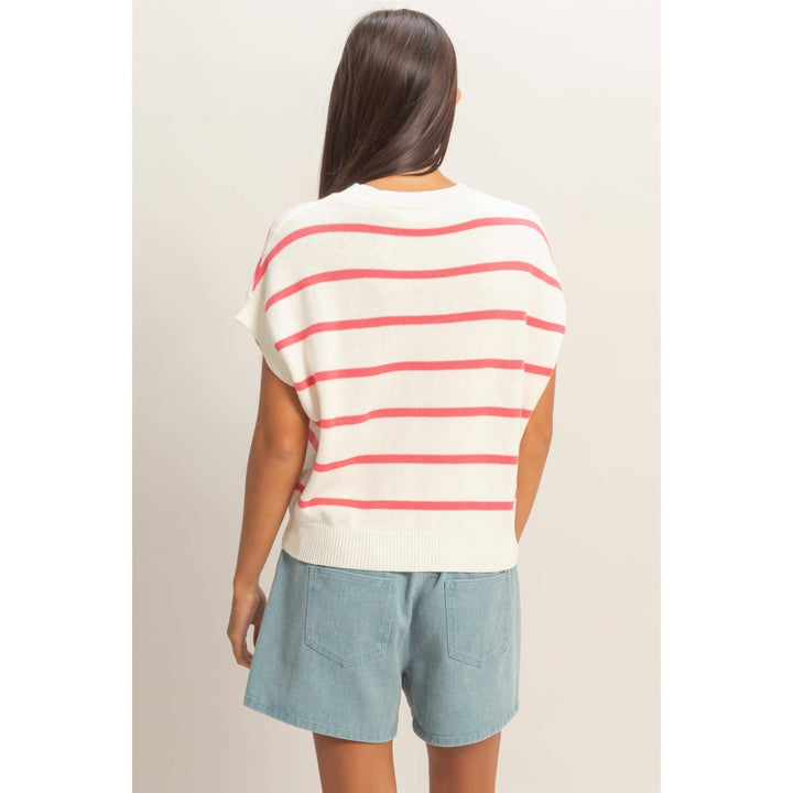 Striped Crew Neck Knit Top