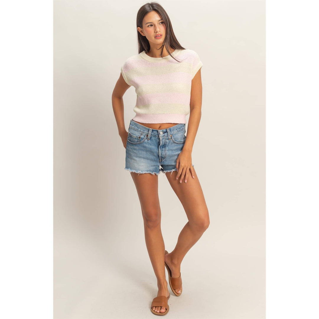 Striped Ribbed Knit Top