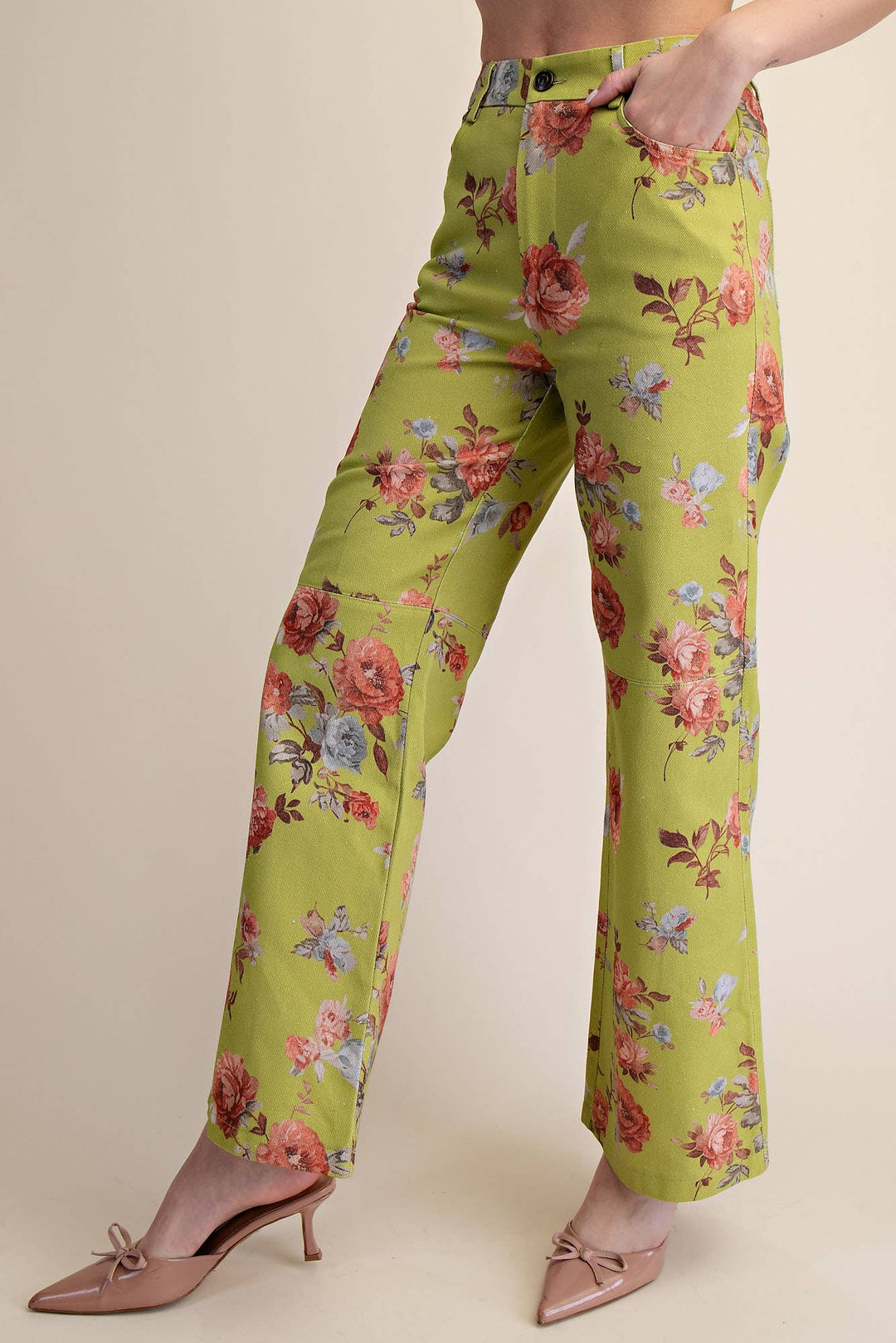 Pants - Straight Leg Floral Pants - - Cultured Cloths Apparel
