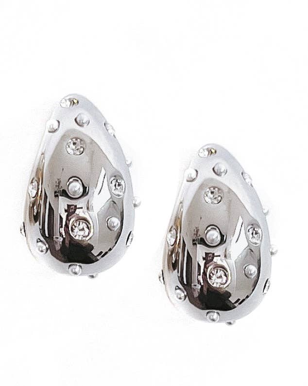 Accessories, Jewelry - Wallie Water Drop Pearl Crystal Earrings - - Cultured Cloths Apparel
