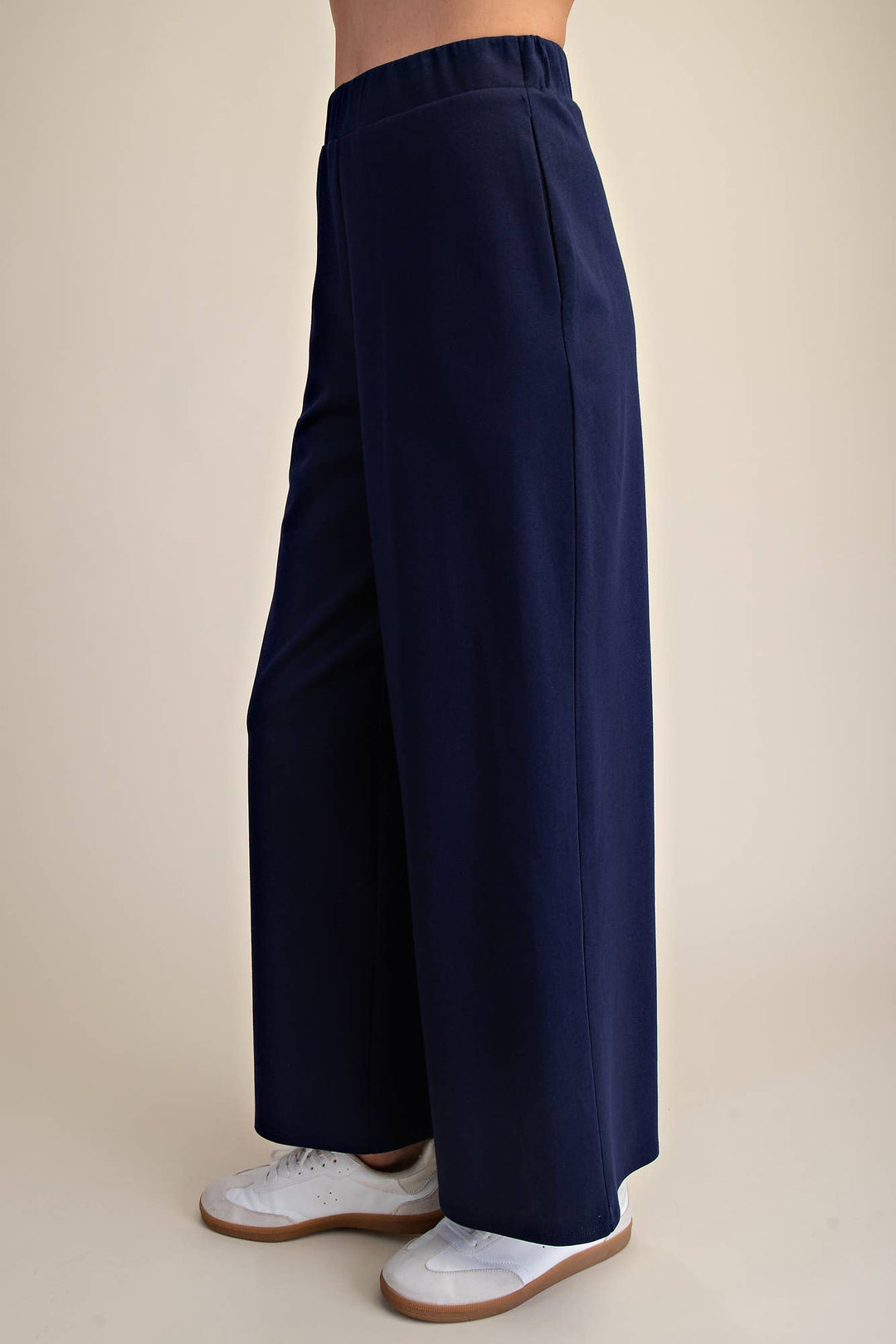 - Waist Elastic Band Wide Leg Pants - - Cultured Cloths Apparel
