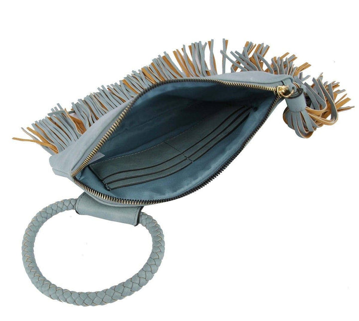 - Fringe Soft Vegan Leather Wristlet/Clutch - - Cultured Cloths Apparel