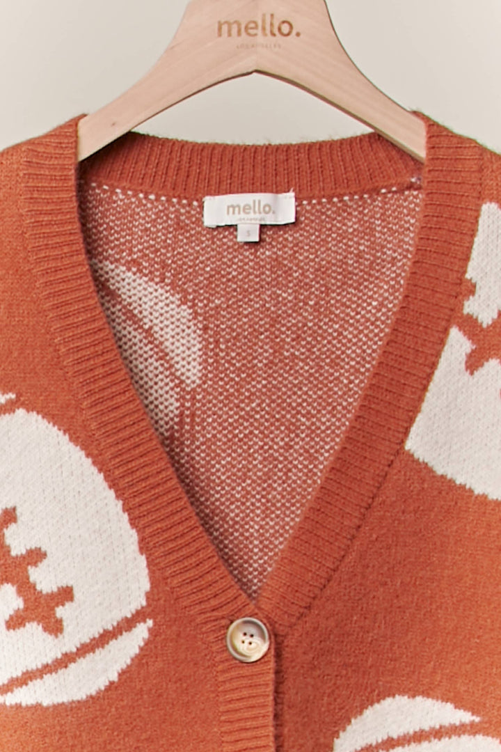 Cardigans - Football Button V Neck Knit Cardigans - - Cultured Cloths Apparel