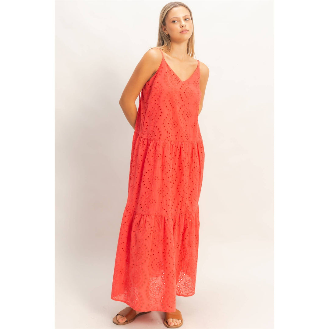 Dresses - Tiered Spaghetti Strap Maxi Dress - - Cultured Cloths Apparel