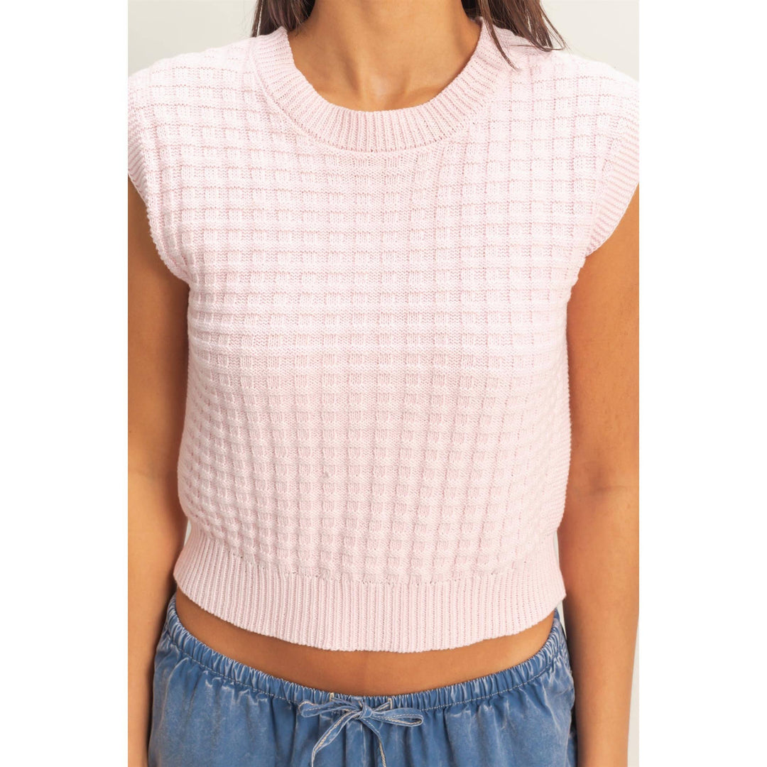 Textured Sleeveless Knit Top