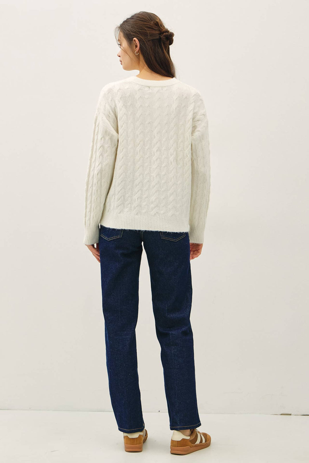 Women's Sweaters - ULTRA SOFT CABLE KNIT CREWNECK SWEATER TOP - - Cultured Cloths Apparel