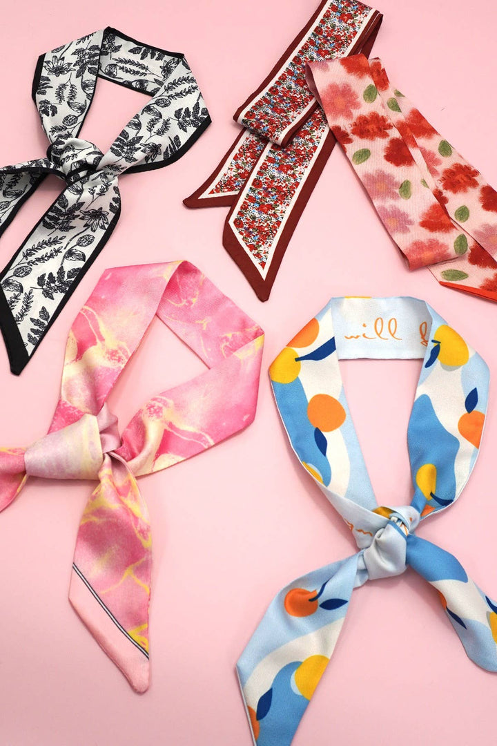 Accessories, Scarves - SOFT SILKY SKINNY TWILLY SCARF NECKLACE WRAP - - Cultured Cloths Apparel