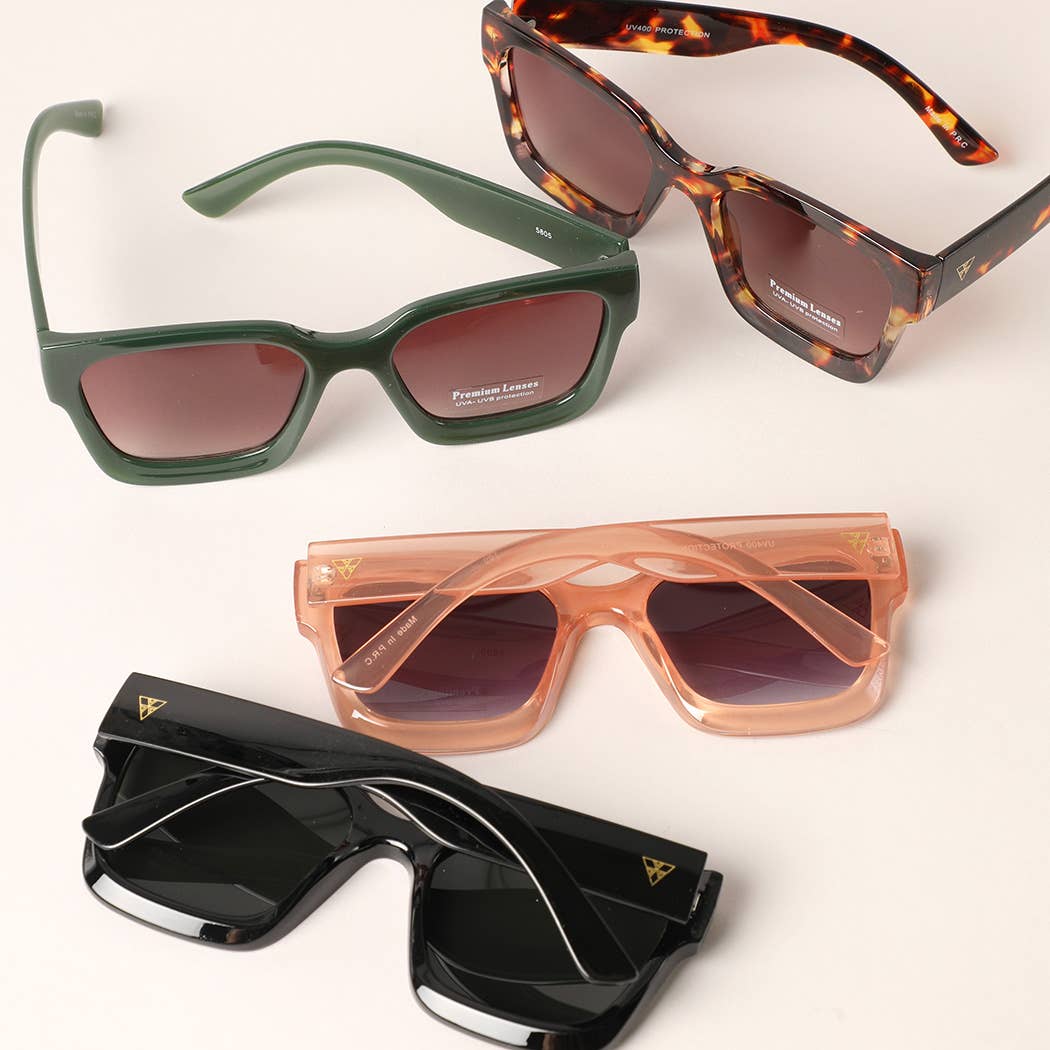 Sunglasses - Oversized Square Shape Chunky Frame Sunglasses - ONE SIZE - Cultured Cloths Apparel
