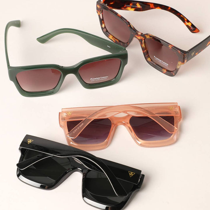 Sunglasses - Oversized Square Shape Chunky Frame Sunglasses - ONE SIZE - Cultured Cloths Apparel