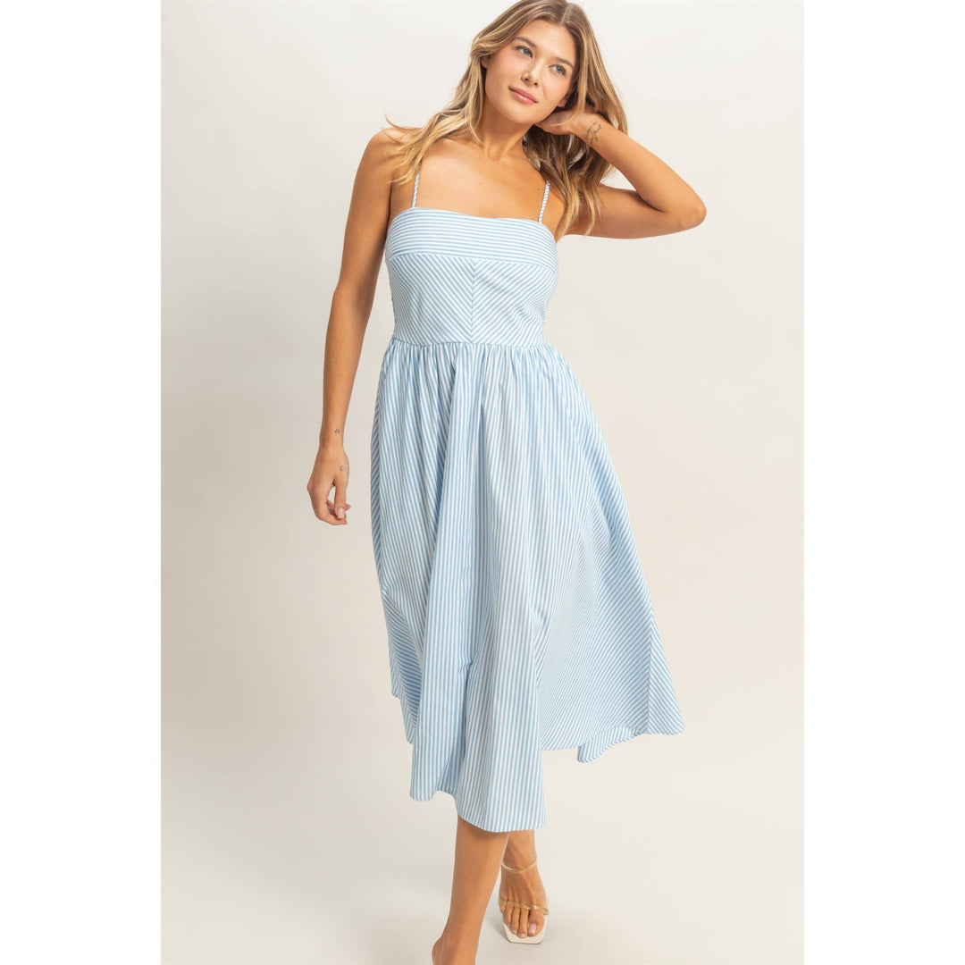 Striped Spaghetti Strap Dress
