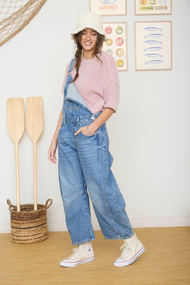 WASHED SHORT SLEEVE BOXY KNIT TOP