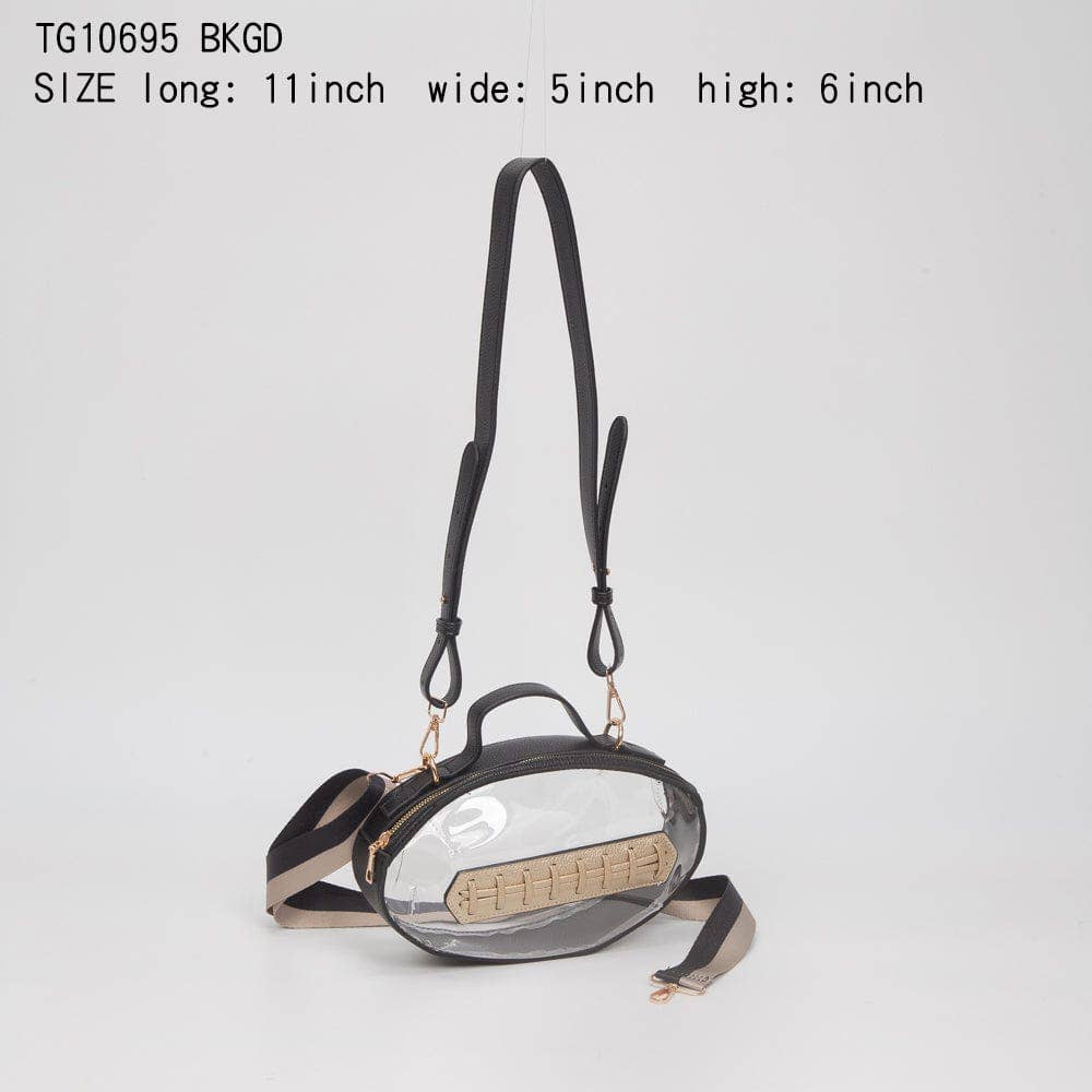 - Clear Gameday Football Stitch Detail Crossbody Bag - - Cultured Cloths Apparel
