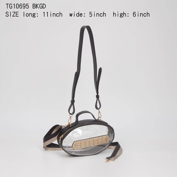 - Clear Gameday Football Stitch Detail Crossbody Bag - - Cultured Cloths Apparel