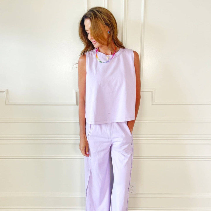 Women's Sleeveless - Lilac Flowy Tank - Large/XL - Cultured Cloths Apparel