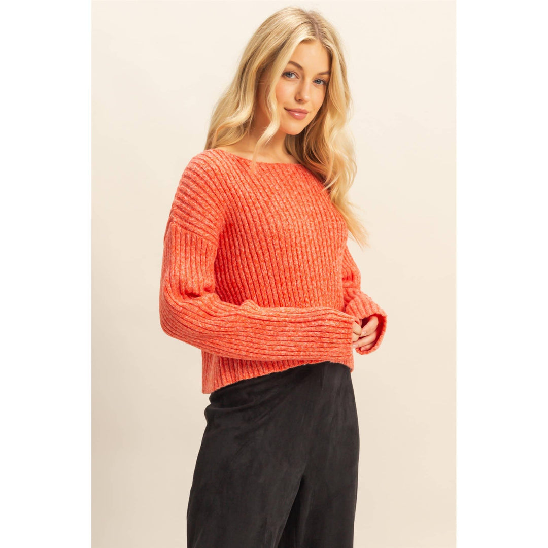 Textured Sweater With Relaxed Drop Sleeves