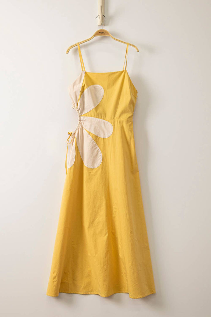 Women's Dresses - Side Cutout Floral Detail Resort Midi Dress - - Cultured Cloths Apparel