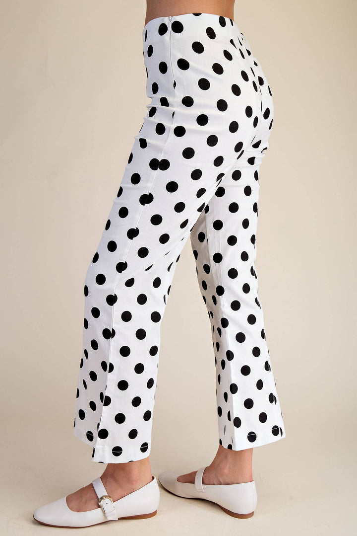 Pants - Flare Crop Dot Pants - - Cultured Cloths Apparel