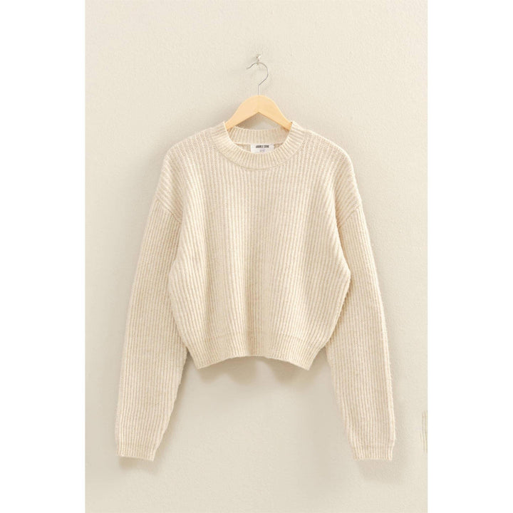 Women's Sweaters - Ribbed Crew Neck Sweater - - Cultured Cloths Apparel