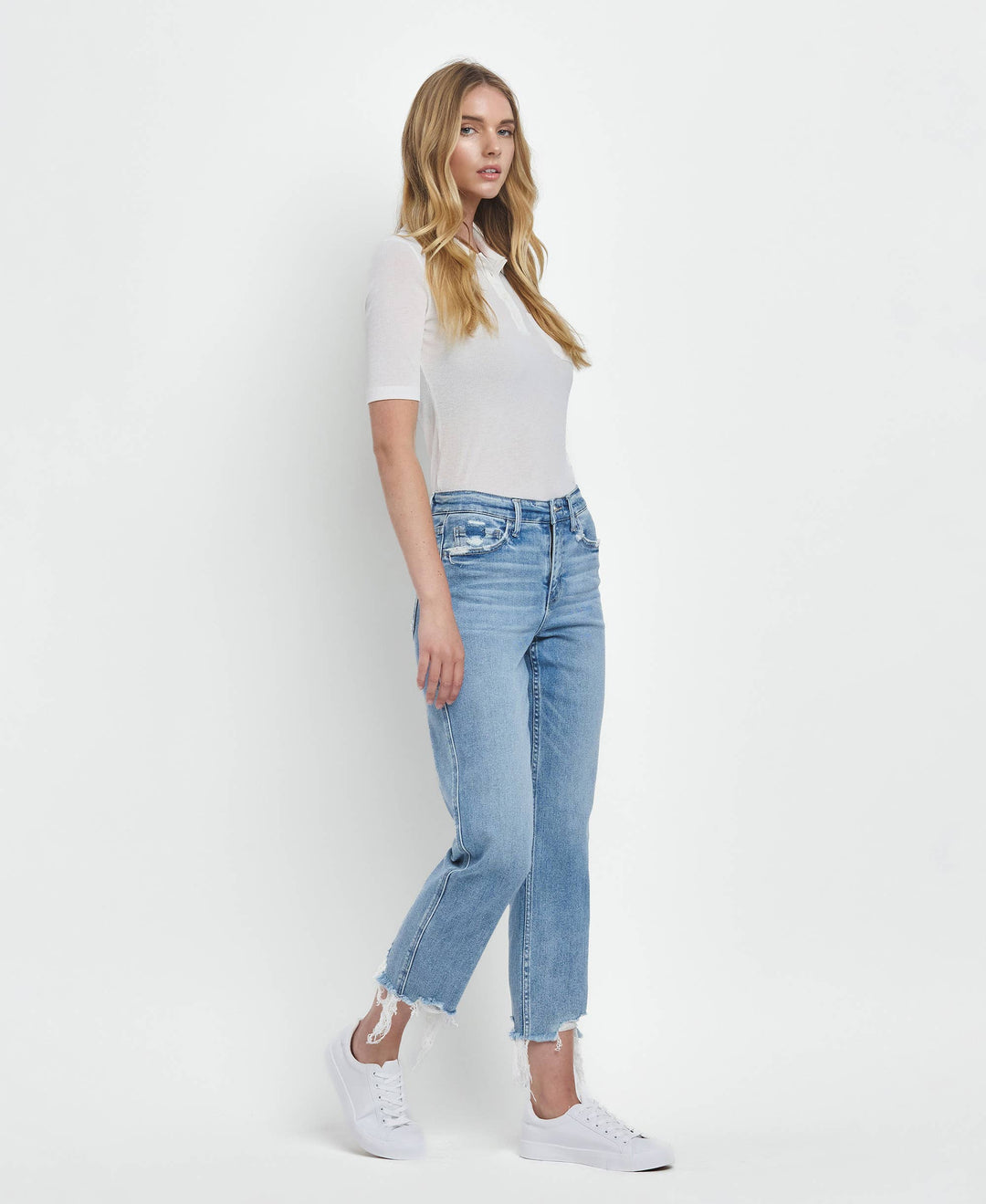 - HIGH RISE REGULAR STRAIGHT JEANS T6478 - - Cultured Cloths Apparel