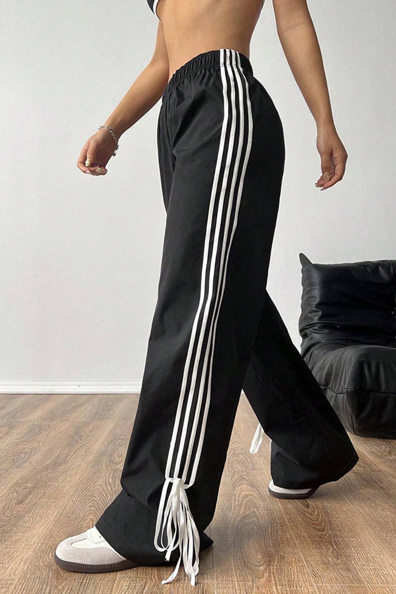 Pants - Leopard Print Stripe Casual Pants - - Cultured Cloths Apparel