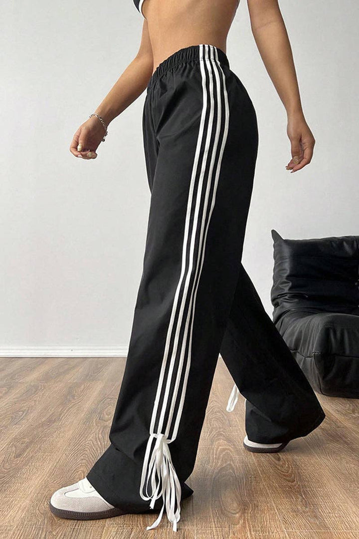 Pants - Leopard Print Stripe Casual Pants - - Cultured Cloths Apparel