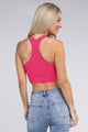 Athleisure - Ribbed Cropped Racerback Tank Top -  - Cultured Cloths Apparel