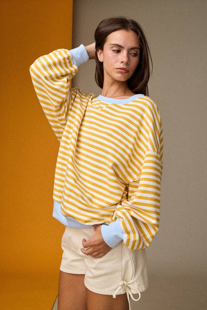 Striped Relaxed Fit Pullover