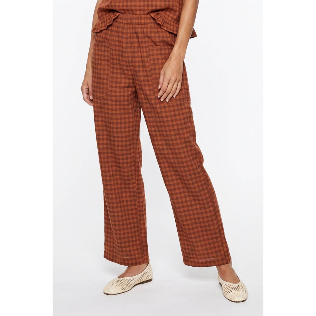 Gingham pull on pants
