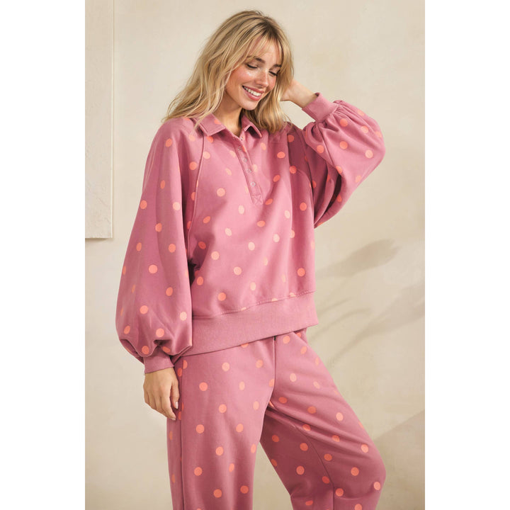 Playful Dot Quarter Zip