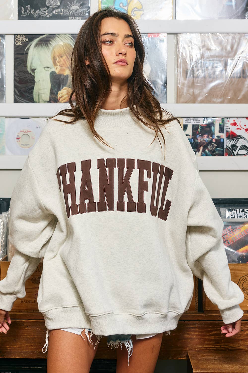 Sweaters & Outerwear - THANKFUL | Mock Neck Sweatshirt - S/M - Cultured Cloths Apparel