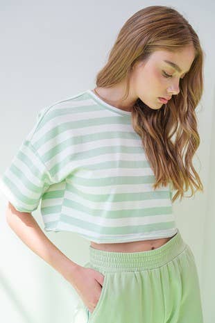Women's Short Sleeve - Round Neck Short Sleeve Crop Top - - Cultured Cloths Apparel