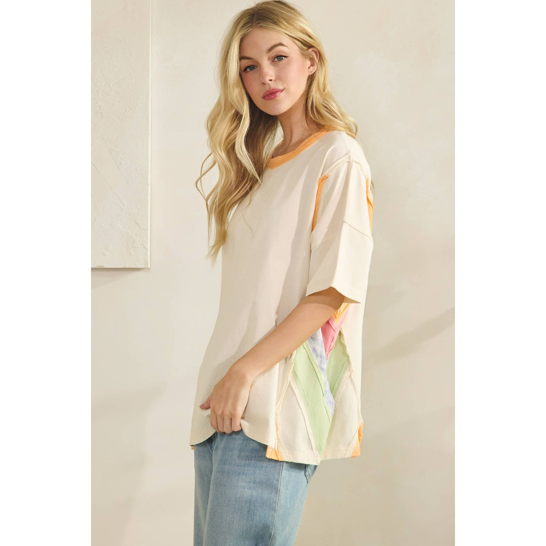 SUNSET COLORBLOCK OVERSIZED TEE