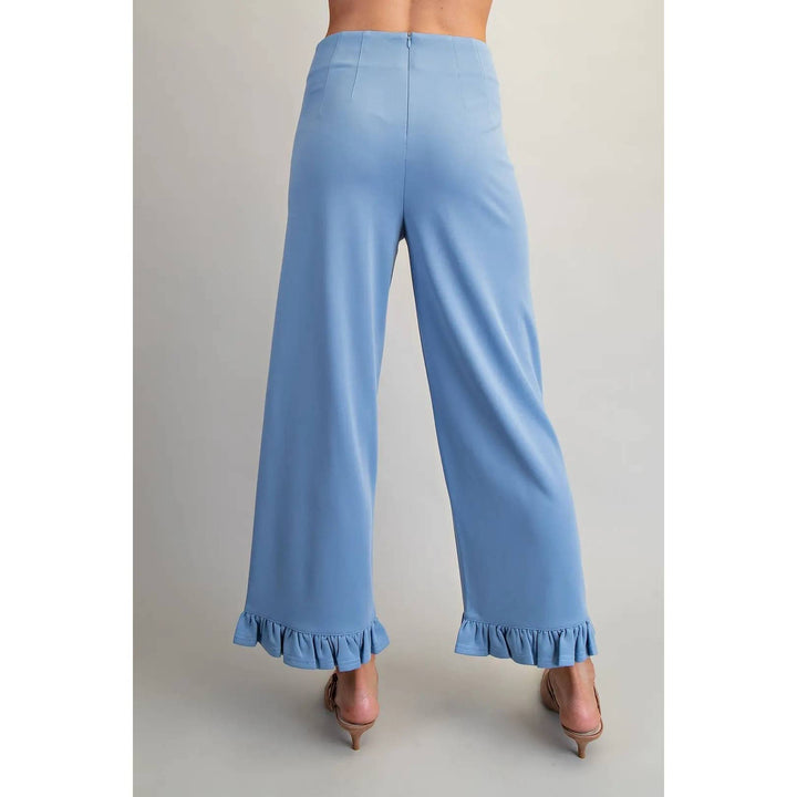 Pants - Straight Leg Ruffled Hem Pants - - Cultured Cloths Apparel