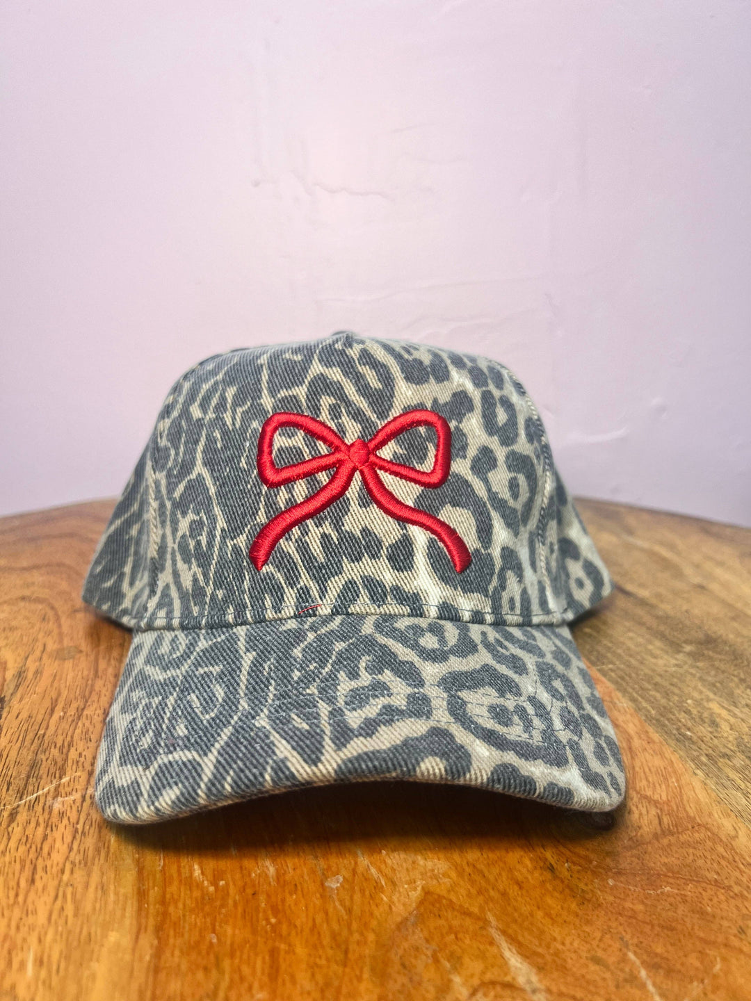 Accessories, Hats - Red Bow - Leopard - - Cultured Cloths Apparel