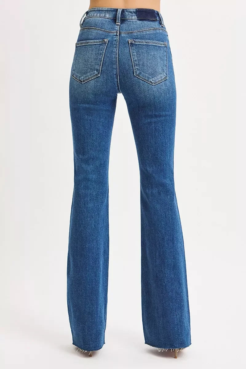 DENIM - RISEN High Rise Flare Jeans - - Cultured Cloths Apparel