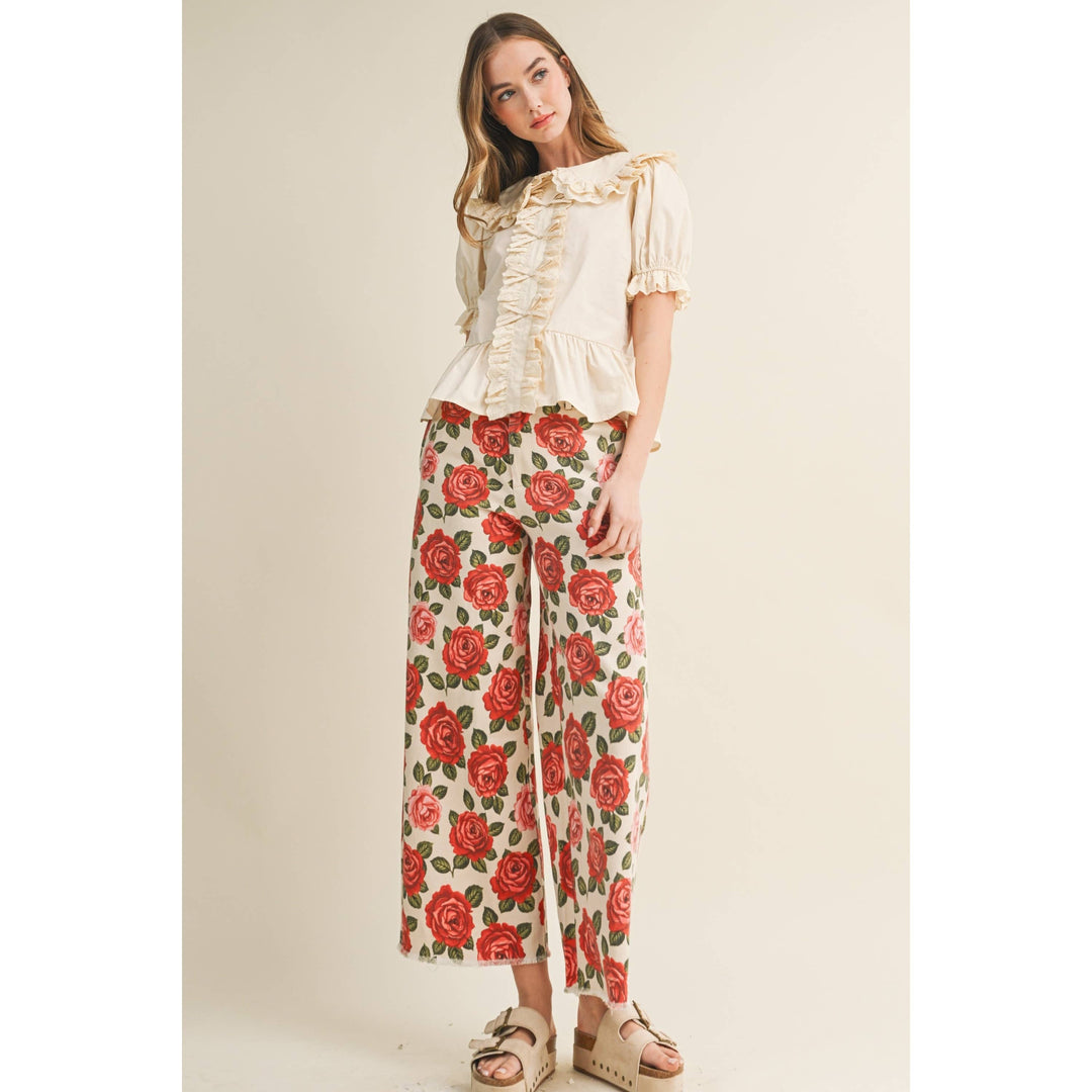 Pants - Rose Garden Heirloom Romance Tailored Pants - - Cultured Cloths Apparel