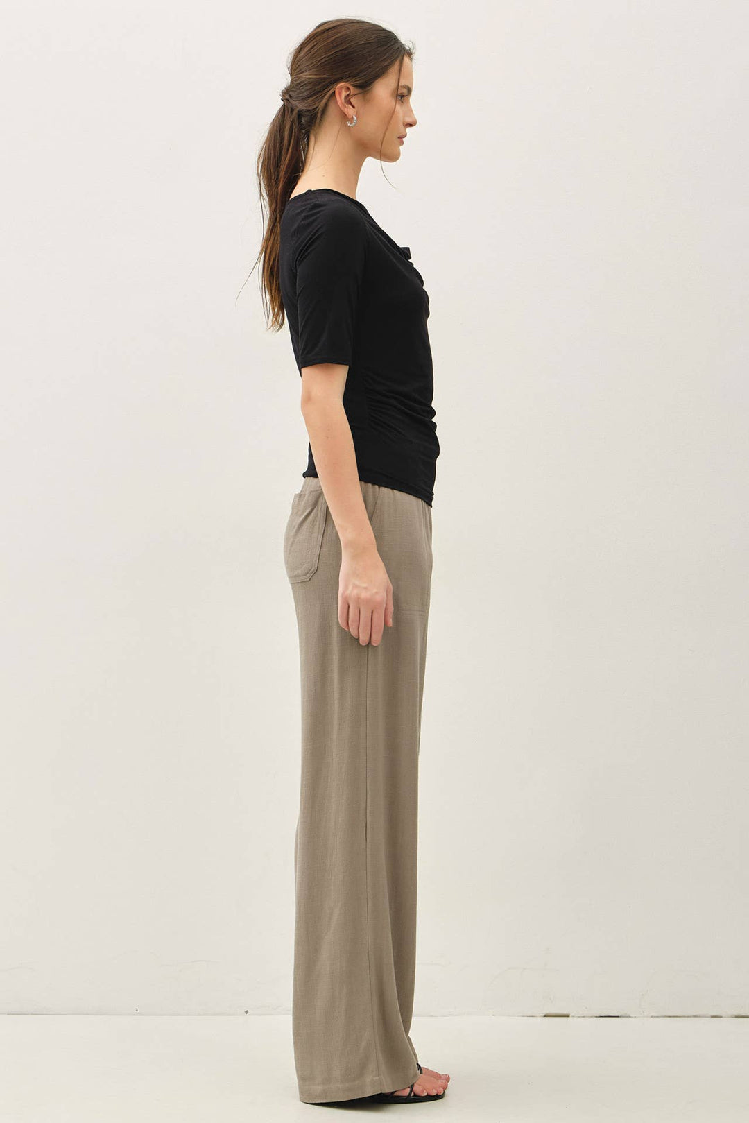 COWL NECK 3/4 SLEEVE TOP