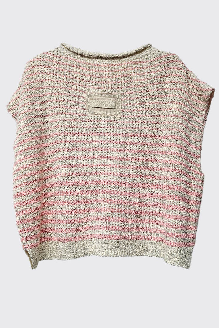- Striped Cap sleeve Slouchy Sweater - - Cultured Cloths Apparel