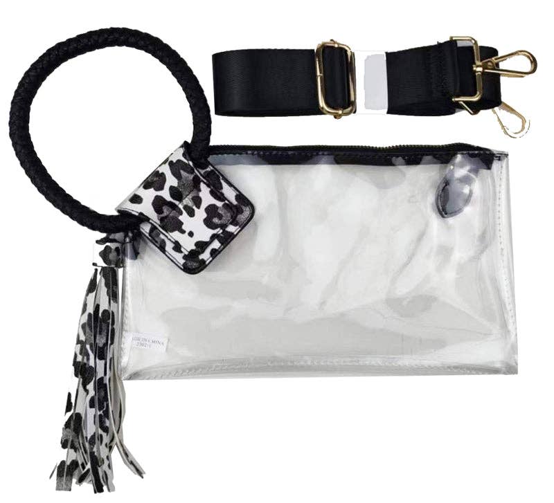 Accessories, Bags - Clear Cuff Handle Tassel Wrislet Clutch - - Cultured Cloths Apparel