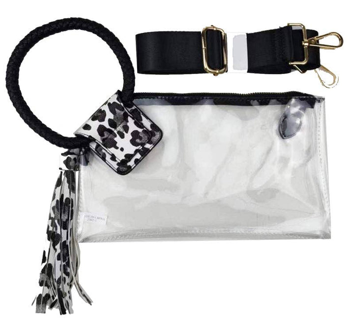 Accessories, Bags - Clear Cuff Handle Tassel Wrislet Clutch - - Cultured Cloths Apparel