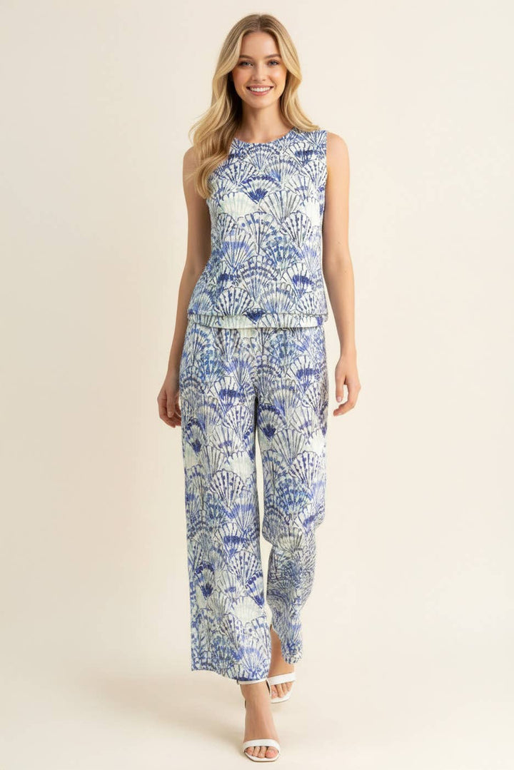 Pants - HIGH-WAISTED WIDE LEG SEASHELL PANTS - - Cultured Cloths Apparel