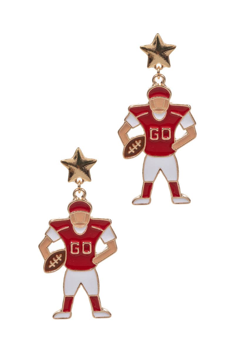 Accessories, Earrings - Game Day Football Player Enamel Post Earrings - ONE - Cultured Cloths Apparel