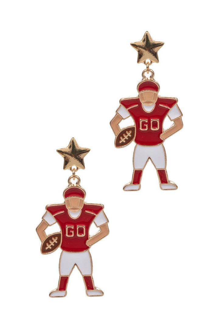 Accessories, Earrings - Game Day Football Player Enamel Post Earrings - ONE - Cultured Cloths Apparel
