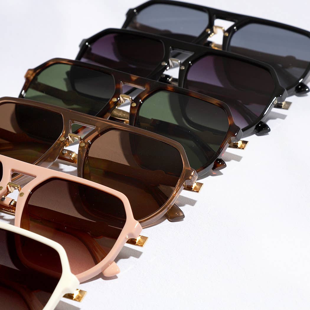 Sunglasses - Geometric Shape Thin Frame Designed Sunglasses - - Cultured Cloths Apparel