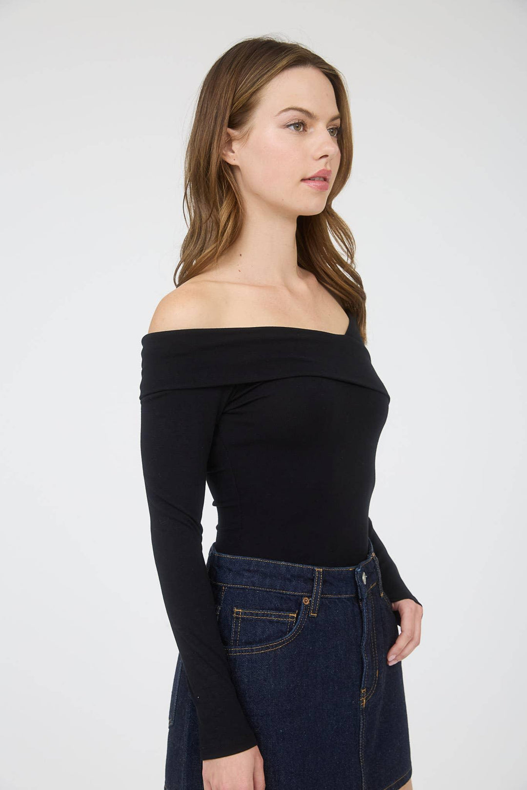 Women's Long Sleeve - OFF SHOULDER WRAP DETAIL LONG SLEEVE KNIT TOP - - Cultured Cloths Apparel