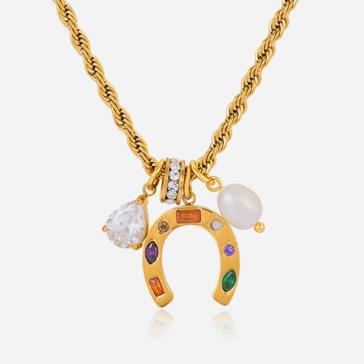 Accessories, Necklaces - STAINLESS STEEL TARNISH FREE CHARM NECKLACE | 40NK9710 - - Cultured Cloths Apparel
