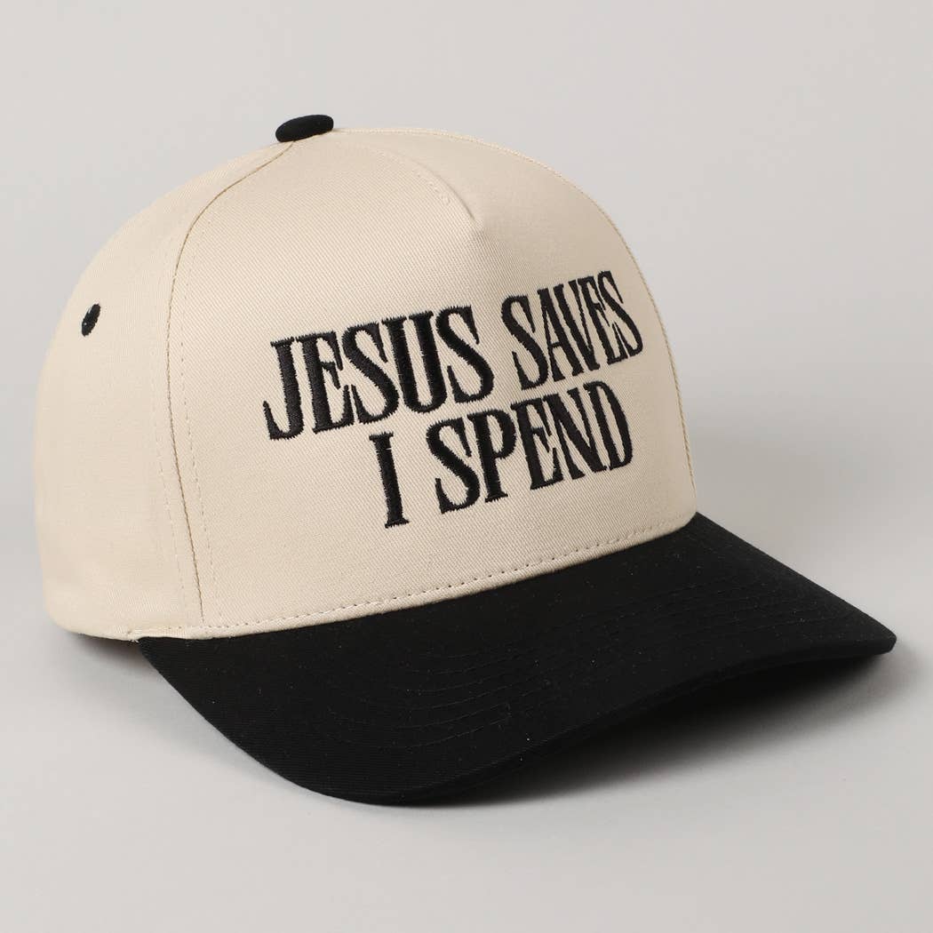 Accessories, Hats - JESUS SAVES I SPEND Embroidery Trucker Hat - - Cultured Cloths Apparel