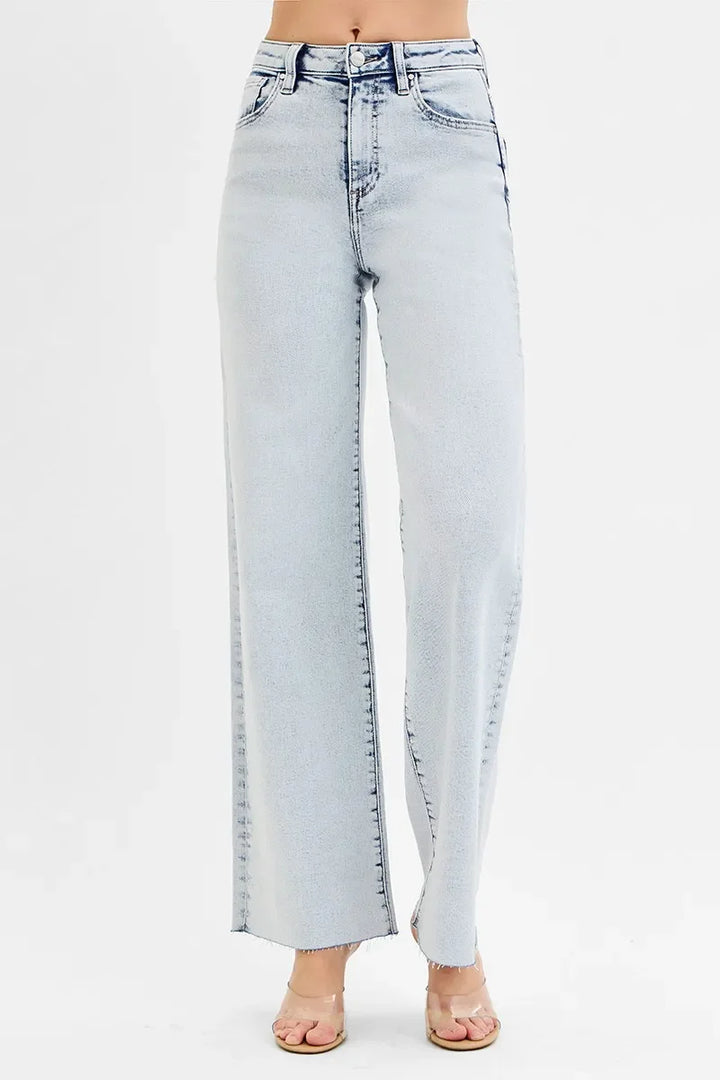 Denim - RISEN Full Size High Rise Wide Leg Jeans - - Cultured Cloths Apparel